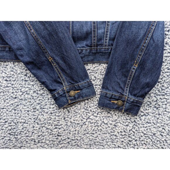 Old Navy Denim Jacket Size XL Button Up Trucker Jean Bomber Western Biker Blue - Picture 6 of 12